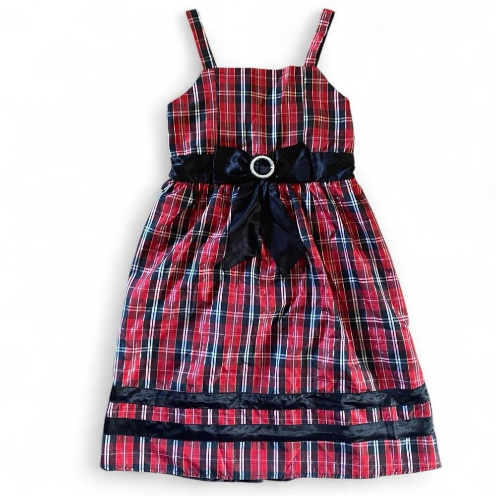 Plaid Red and Black Kids Dress
